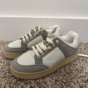 Saint Laurent Gray and Cream Men's Sneakers